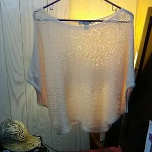 Beautiful soft peach sequenced sweater poncho styl